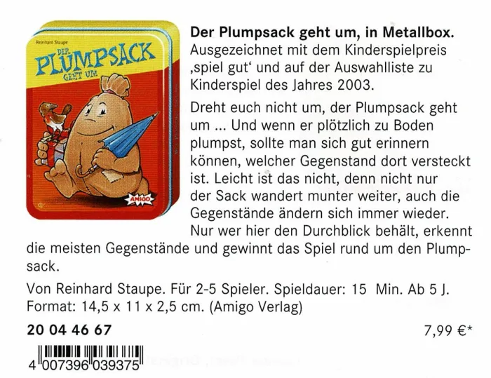 Der Plumpsack geht um